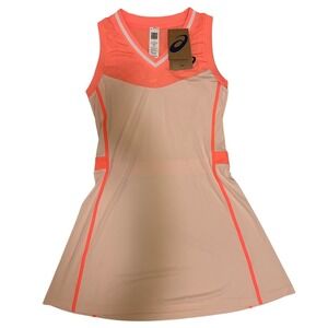 Asics Womens Match Tennis Dress and Shorts Set Peach Neon Orange 2042A292 Small
